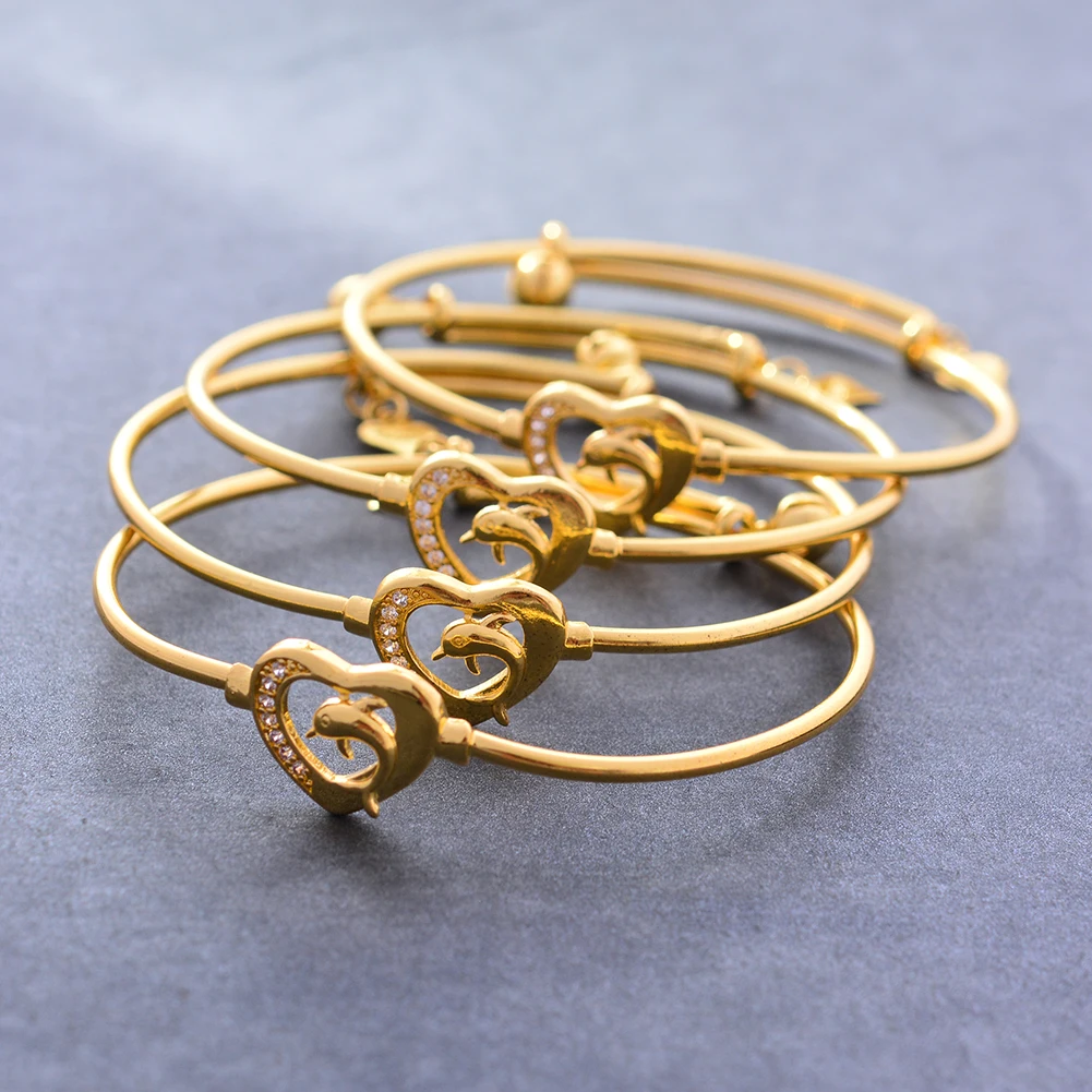 4 шт. детские браслеты Wando для маленьких девочек золотого цвета свадебный браслет