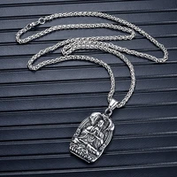 stainless steel jewelry casting totem buddhist mens pendant necklace titanium steel jewelry paint mens pendant