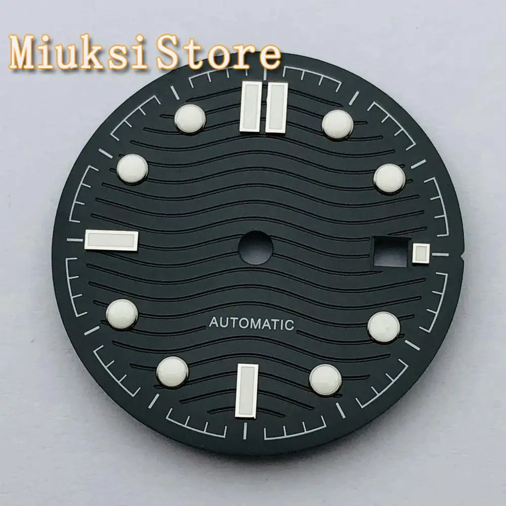 Черный циферблат с серебристыми стрелками подходящий для NH35 NH36 ETA 2824 2836 Miyota 8205 8215