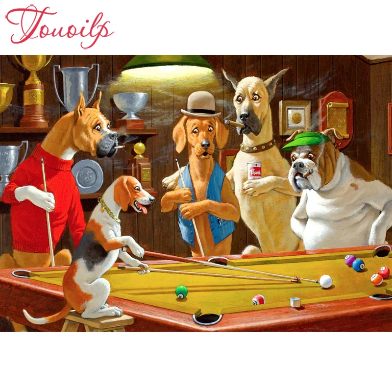 Собаки играют в бильярд картина автор