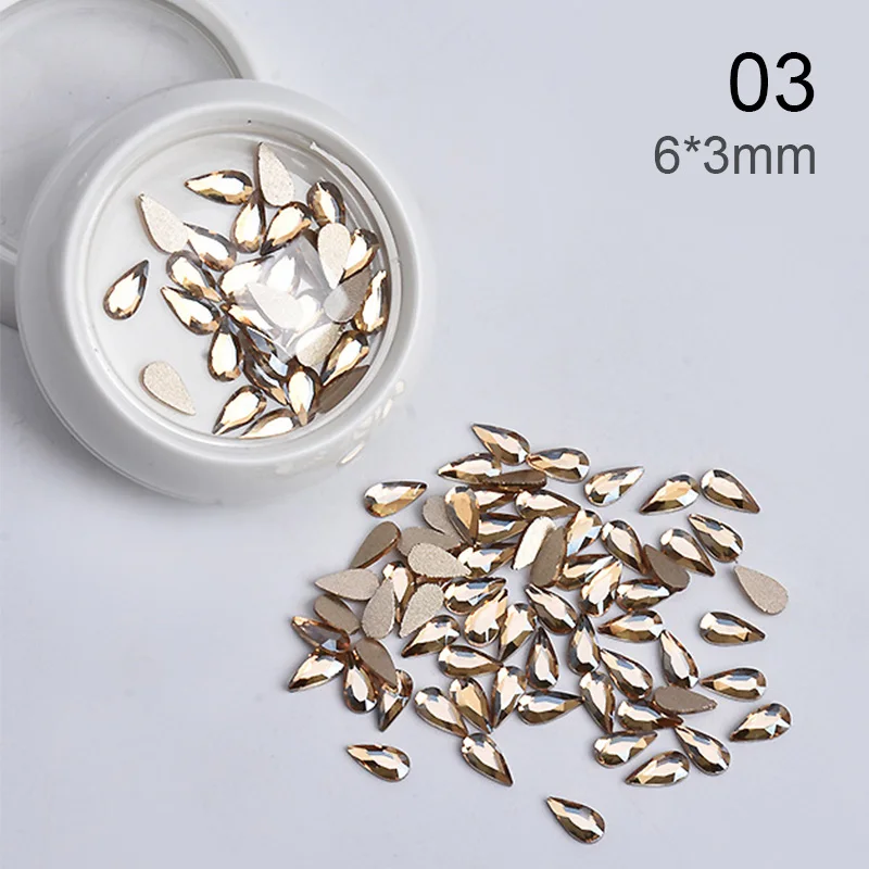 1 коробка цвета шампанского ноготь носорог смешанные размеры плоский задник