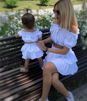 canis casual toddler newborn baby girl cotton short tops shirt skirts ruffles outfit solid off shoulder clothes set 2pcs