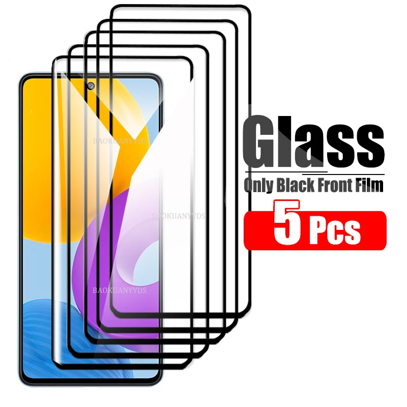 5 pcs tempered glass for samsung m52 a52 a52s 5g screen protector for samsung galaxy a03s a13 m32 a32 a31 a02 a02s a12 a22 film free global shipping