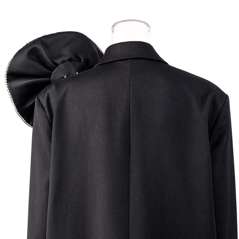 

Flower Big Women Size Blazer New Notched Collar Long Sleeve Loose Fit Jacket Fashion Tide Spring Autumn 2021 1DD3131