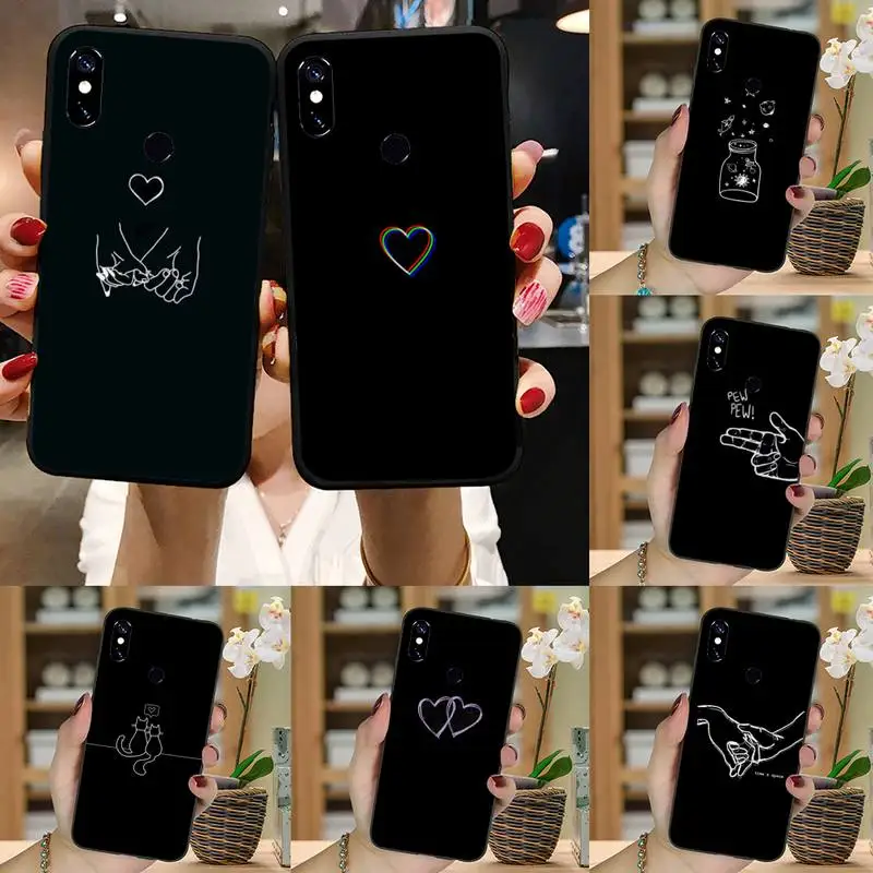 

Phone Case For Xiaomi Redmi note 7 8 9 pro 8T 9A 9S Mi Note 10 Lite pro Black and white lines