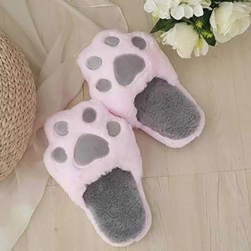 Preise HL07 TOPRINCESS Mode Fuzzy Hause Hausschuhe Nette Katze Klaue Plüsch Winter Haus Schuhe Warme Weiche Innen Boden Frauen Flache Hausschuhe