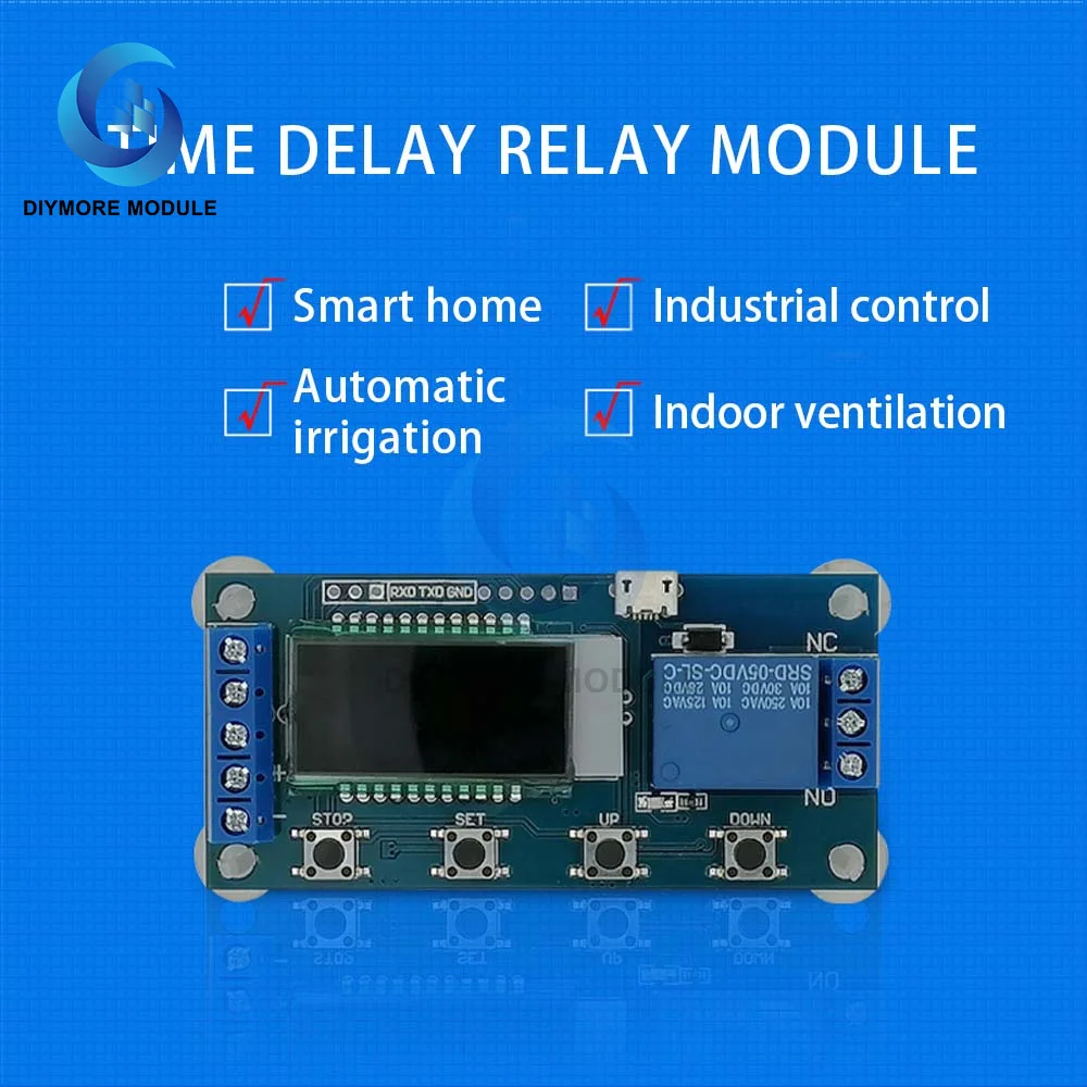 Релейный модуль DC 6-30 в Micro USB 5 В реле времени с задержкой 10 А переключатель