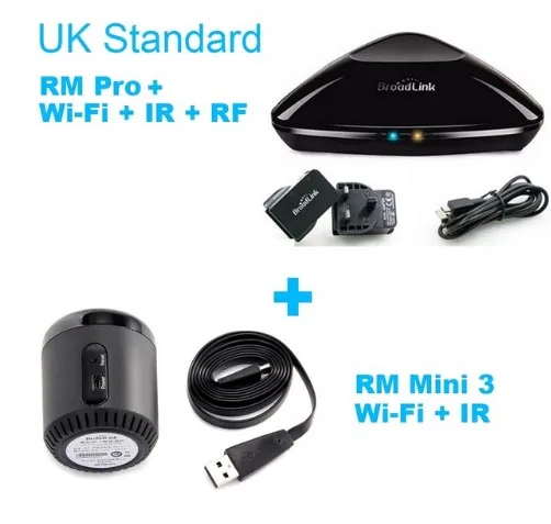 Broadlink RM PRO+ RM33 Универсальный Интеллектуальный пульт дистанционного управления умный дом автоматизация WiFi+ IR+ RF переключатель для IOS Android телефон - Цвет: UK RM Pro RM Mini3