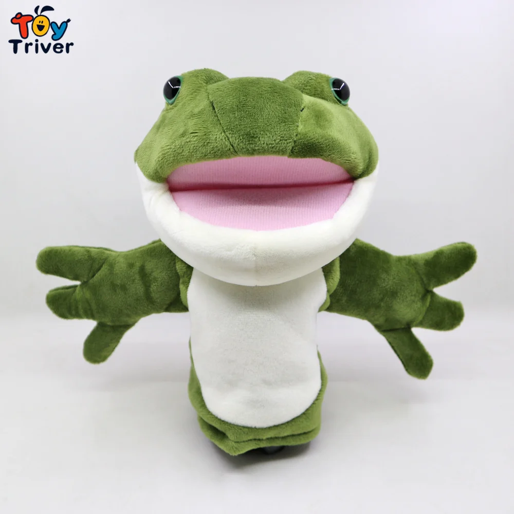 Кавайная Зеленая лягушка Ручные куклы плюшевая игрушка мягкая кукла детские