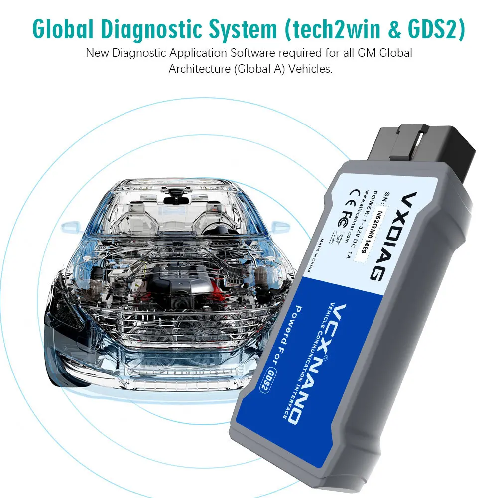 VXDIAG VCX NANO для GM/OPEL GDS2 V21.0.01501/2020 4 Tech2WIN 16.02/24 диагностический инструмент система