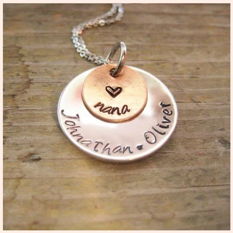 

Ожерелье из серебра 925 пробы с гравировкой имени или буквы, Двухслойное круглое ожерелье, ювелирные изделия на заказ, бесплатная доставка