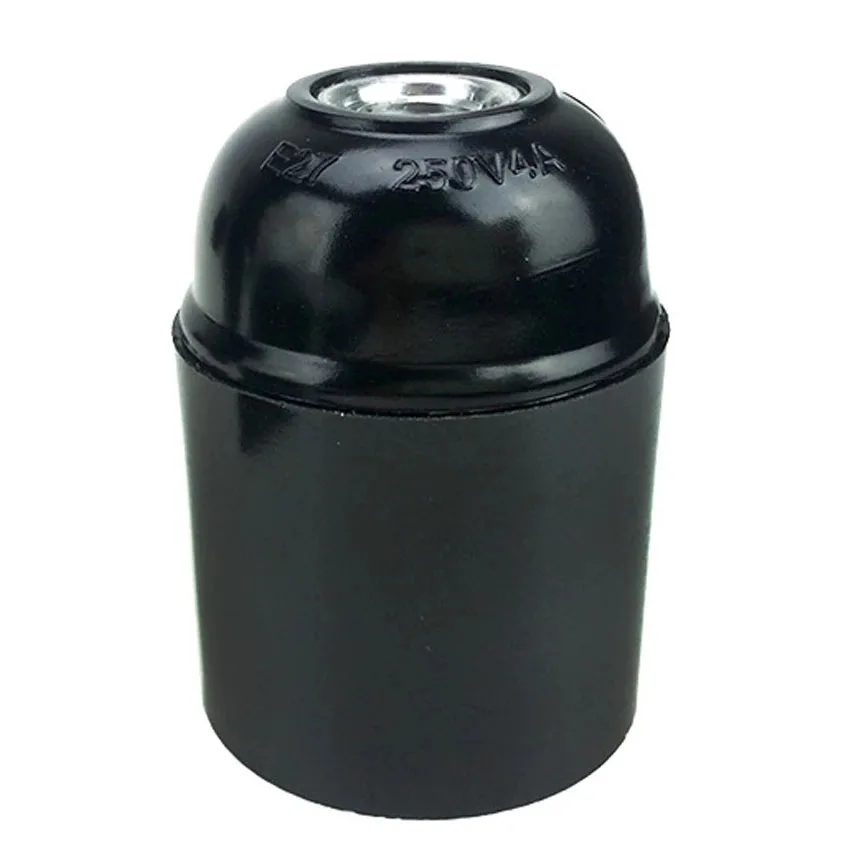 

Black 4A CE Aluminum Bakelite Self-locking E27 Screw Lampholder Energy Save Chandelier Led Bulb Socket Vintage Light Base