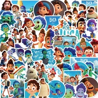 50pcs luca pixar disney stickers anime cartoon kawaii waterproof sticker for kids on laptop skateboard suitcase bike stiker toys