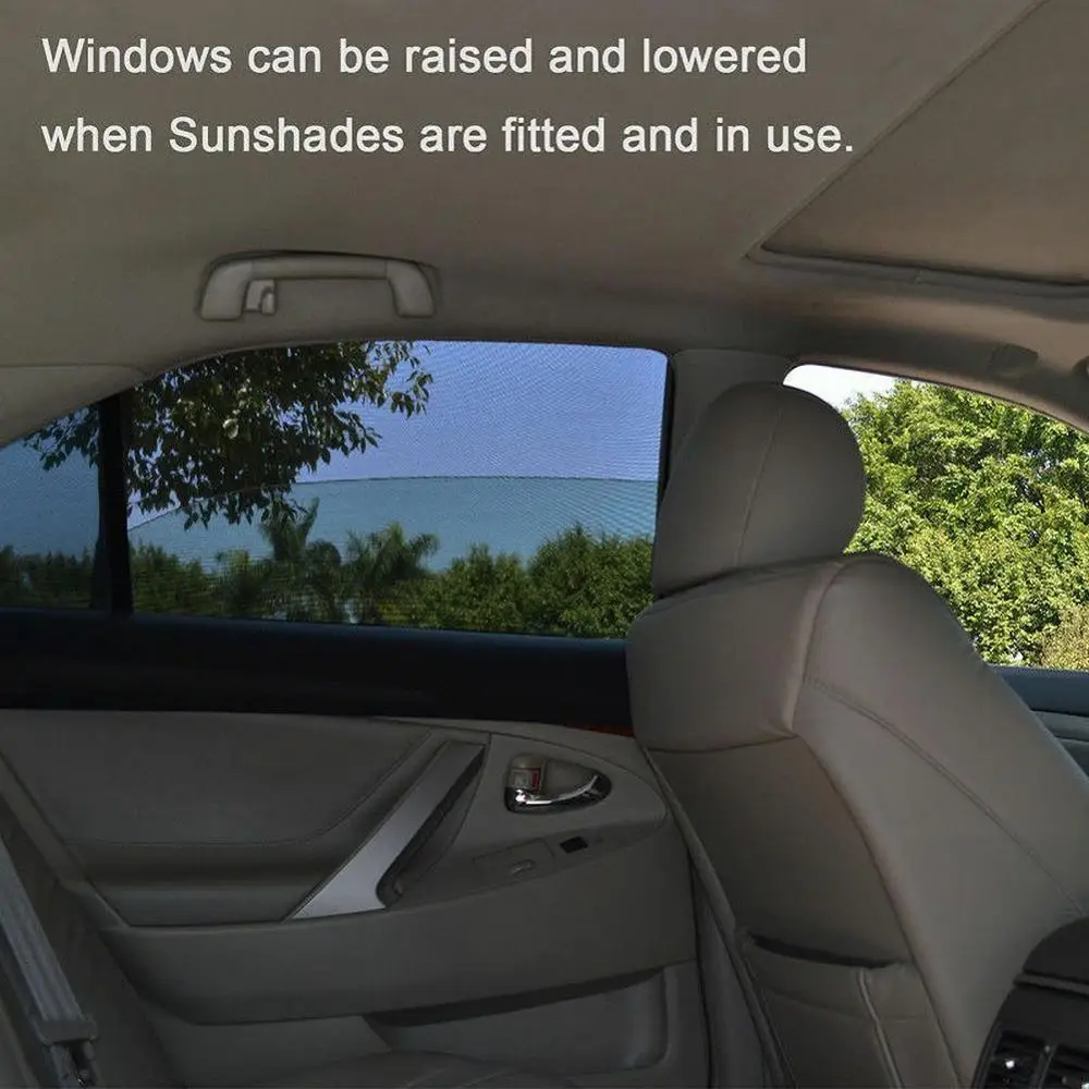 4PCS Car Sun Visor Rear Side Window Shade Mesh Fabric Cover Shield UV Protector Black Auto Sunshade Curtain |