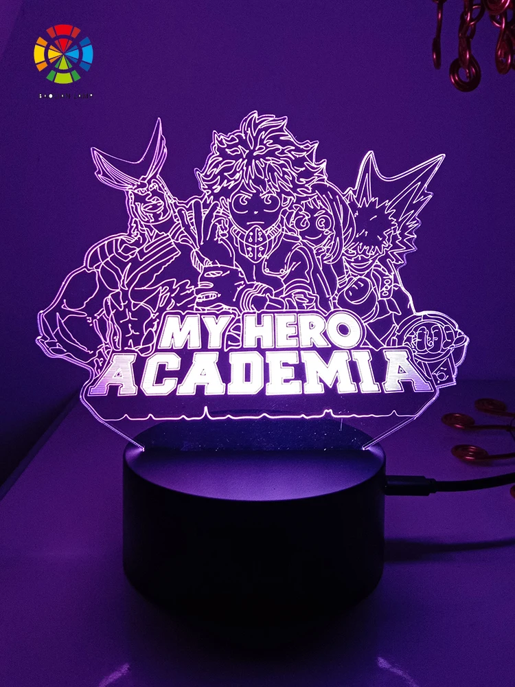 My Hero Academia boku no Midoriy Izuku 3d led lamp bedhome manga ninght lights anime figure room decor lampara noche dormitorio | Освещение