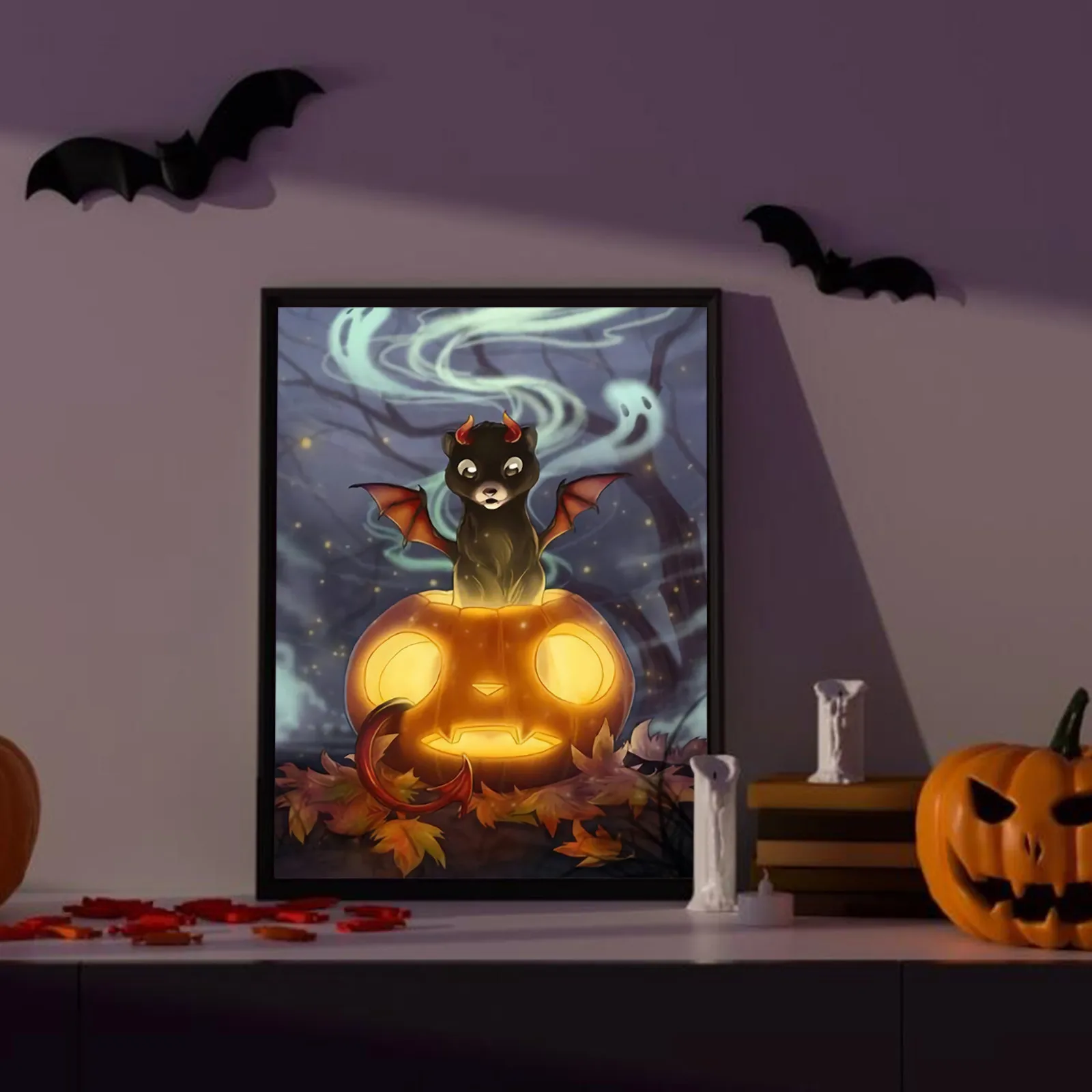 Украшение для хэллоуивечерние 5D алмазная точка полноразмерная картина