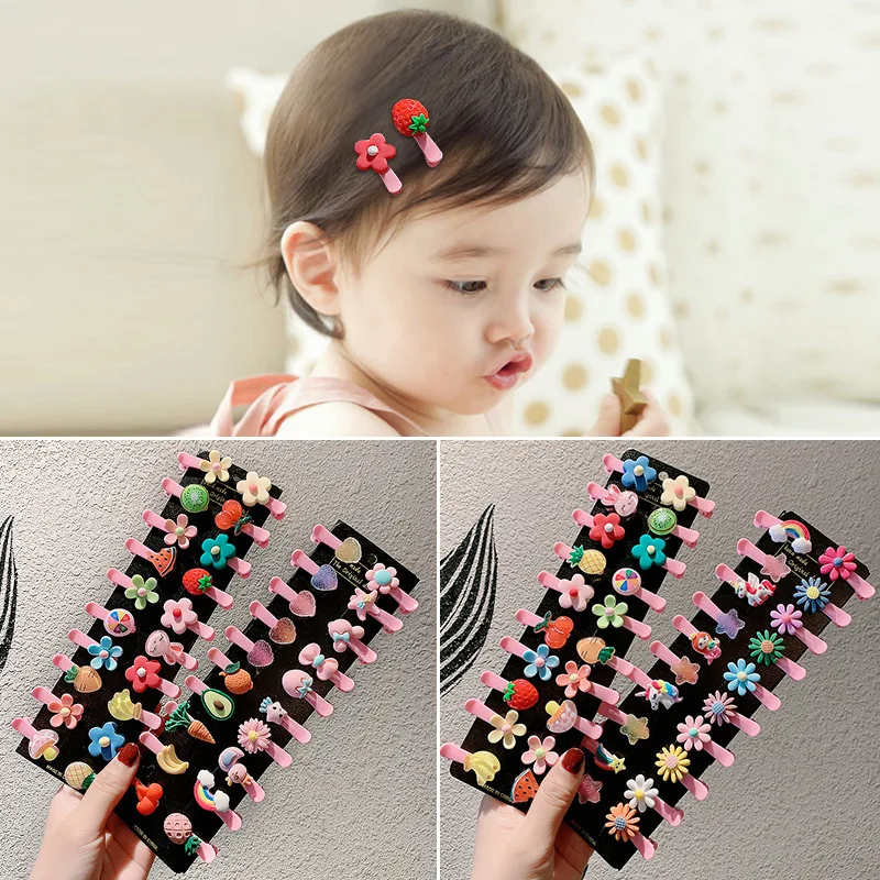 

10PCS Cute Flowers Hairclips Baby Girls Hair Accessories Baby Cartoon Animals Hairpins Princess Hairpin Children Christmas Gifts