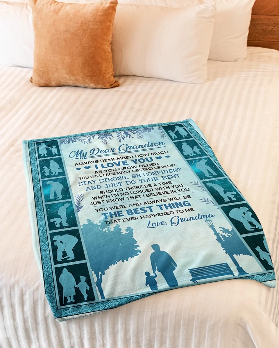 Уважаемый внук из бабушки голубого | Уютное Флисовое одеяло премиум-класса шерпы