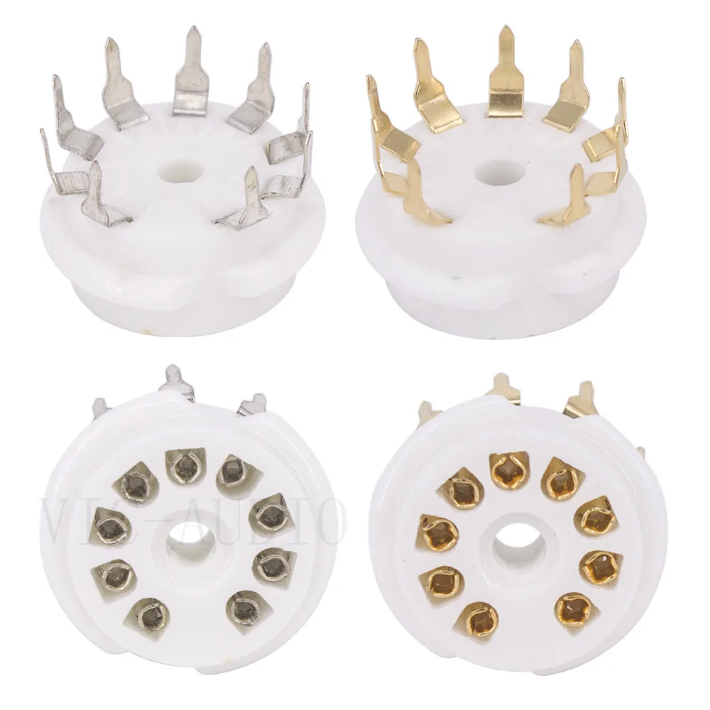 

2PCS Ceramic B9A 9pin Valve Tube Socket GZC9-B For ECC82 ECC83 EF86 EL84 6922 12AX7 12AU7 Vacuum Tube Vintage Amp PCB Mount