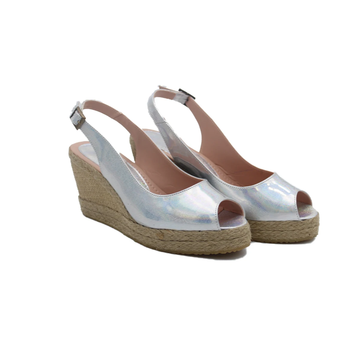 

WEDGES MESH & LINEN SANDALS