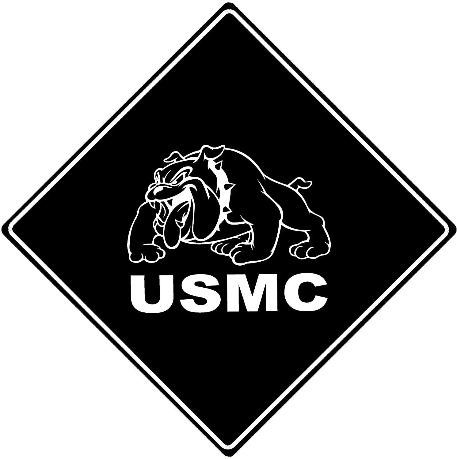 

Marine Corps Bulldog Logo Metal Retro Vintage Square Tin Sign for Bar Pub Poster Indoor Outdoor Wall Decor 12" X12 Inches