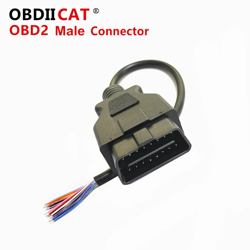 

OBD2 16Pin Extension Opening Male Cable The Best Choice OBDII Car Diagnostic Interface Connector Male Open Cable Adapter