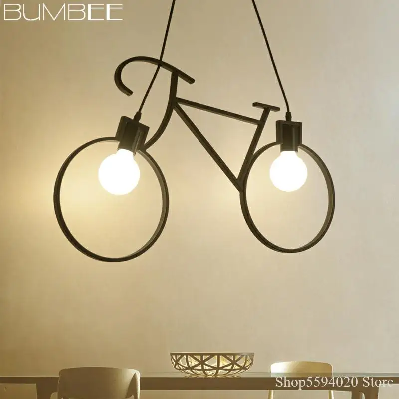 Ретро велосипедный декоративный подвесной светильник современный для гостиной