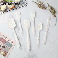ermakova food grade silicone non stick butter cooking spatula set cookie pastry scraper brush cake baking mixing tool