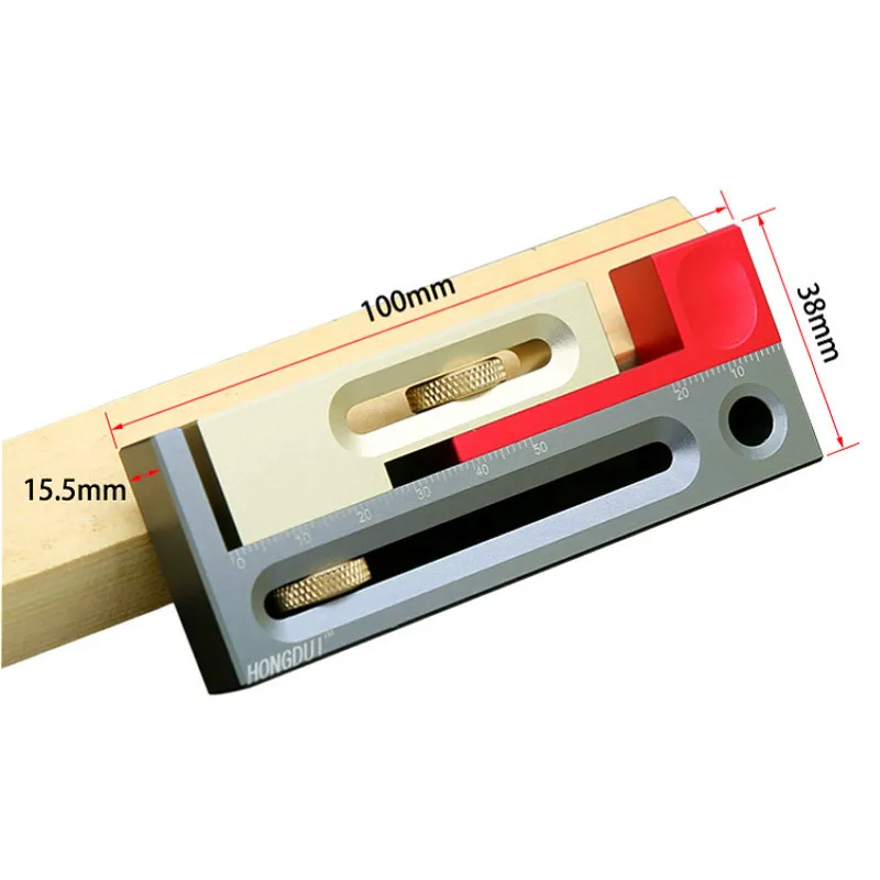 

Multifunction Saw Table Slot Regulator Ruler Woodworking Gap Gauge Movable Measuring Block Length Compensation Tool
