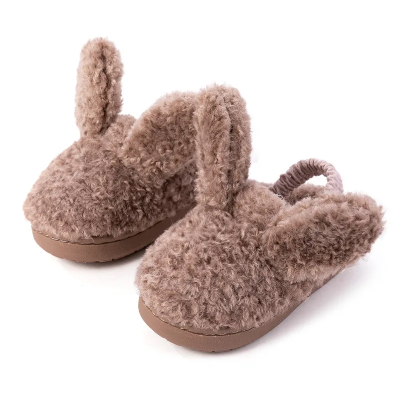 2019 г. Зимние детские тапочки милые теплые хлопковые с кроликом домашняя обувь
