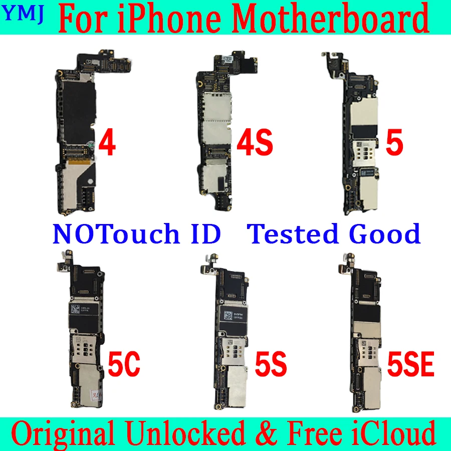 Для iphone 4 4S 5 5C 5S SE материнская плата без сенсорного идентификатора оригинальная