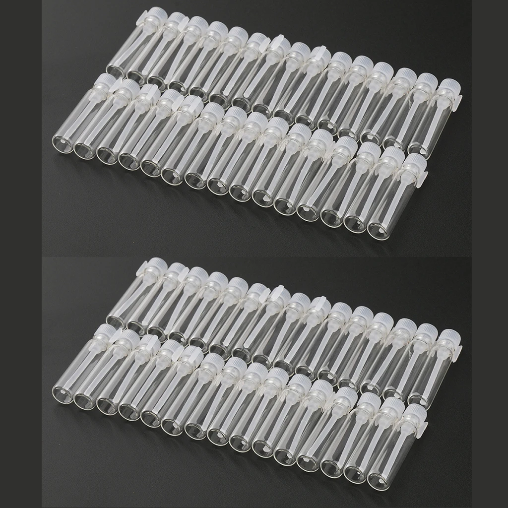 60 штук мини пробные флаконы для духов из прозрачного стекла пустые многоразовые