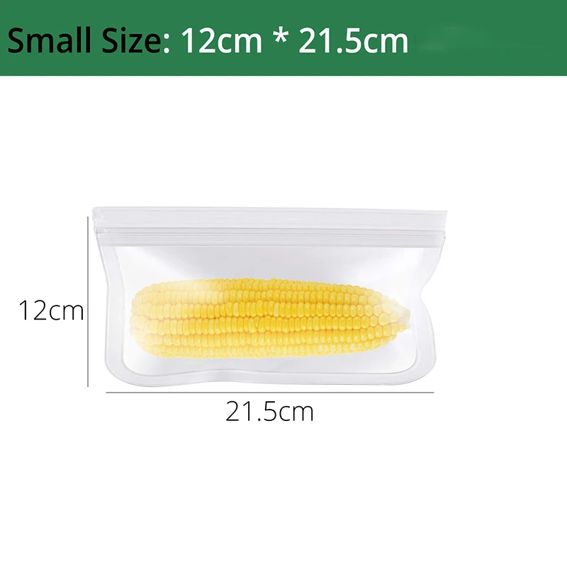 Small - 21.5x12cm Силиконовые контейнеры для хранения продуктов герметичный многоразовый пакеты для хранения продуктов кухонные пакеты для хранения продуктов BPA бесплатно - Цвет: Small - 21.5x12cm