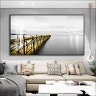 Пейзаж большой художественный плакат на холсте на открытом воздухе росписи Черный и белый промышленный Стиль украшения горизонтальный для семьи с принтом 