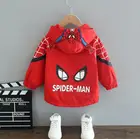 Осенняя детская одежда, куртка для маленьких мальчиков с изображением Человека-паука, модный кардиган на молнии для малышей, Весенняя детская верхняя одежда, топы с капюшоном