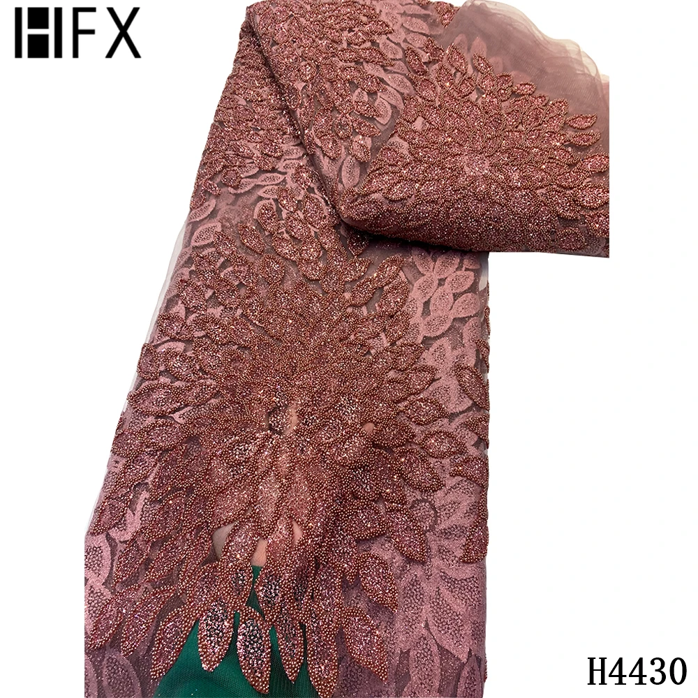 Африканская кружевная ткань HFX с блестками 2021 французская Тюлевая приклеенная