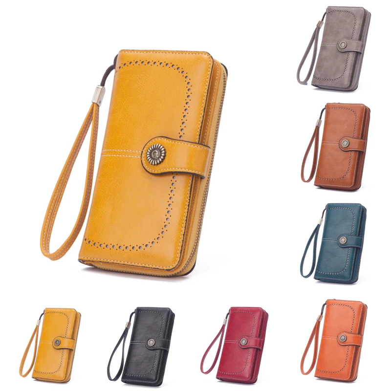 

2021 New Women Wallet Anti-theft Wallet Woman Long Zipper Large Capacity Ladies Clutch Bag Female Long Purses Card Holder