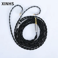 hifi 4 strand single crystal copper gold plated replacement headphone upgrade cable mmcx 2 pin audio upgrade cable