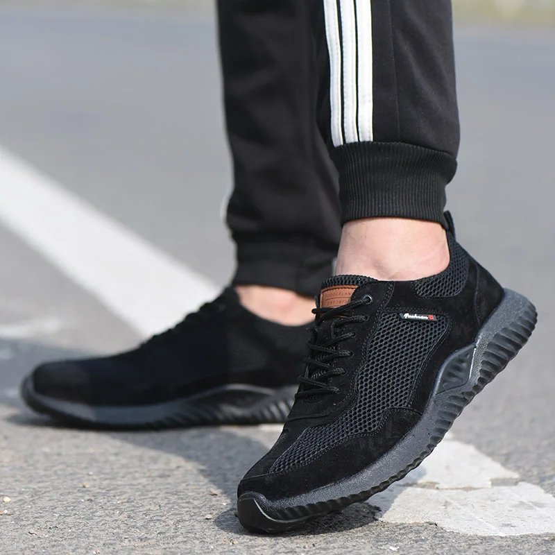 

Breathable Work Sneakers Men Steel Head Cap Safety Shoes Puncture-Proof Work Shoes Wearable Indestructible Security Boots Men