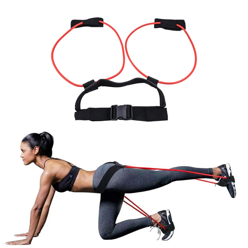 

New Fitness Booty Bands Bounce Trainer Elastic Pull Rope Squat Resistance Bands Adjust Waist Belt Leg Strength Agility Training