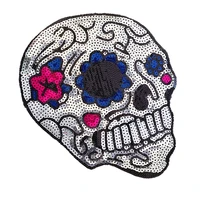 wholesale patches sequins skull badge embroidery patch clothing accessories sewing supplies iron on patches for clothing