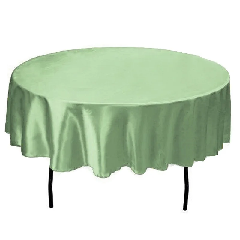light green 1 шт., 145x145 см, круглая сатиновая скатерть, покрытие для стола, посуда для ресторана, отеля, банкета, дома, свадьбы, вечеринки, украшение стола - Цвет: light green