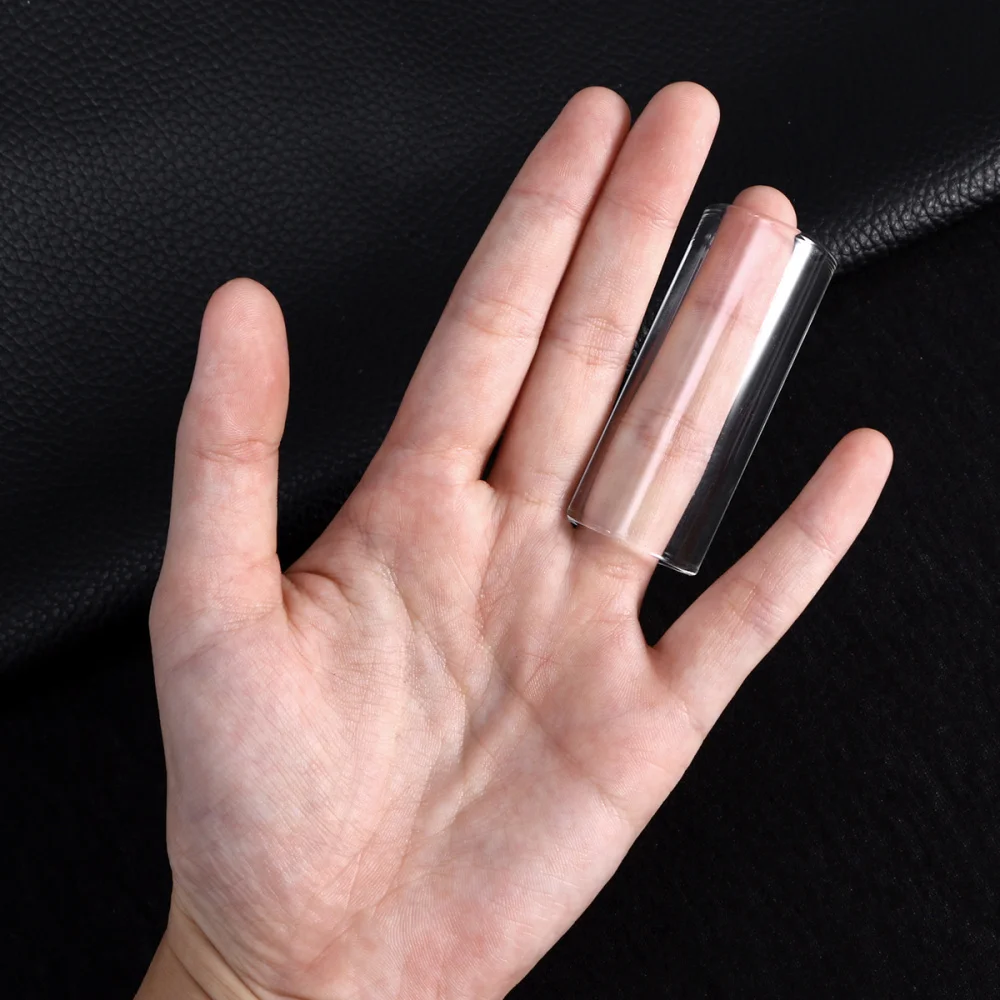 

2 Pcs 60MM Glass Slide and Stainless Steel Slide Medium Bottleneck Slide for Guitar Bass (Transparent And Silver)