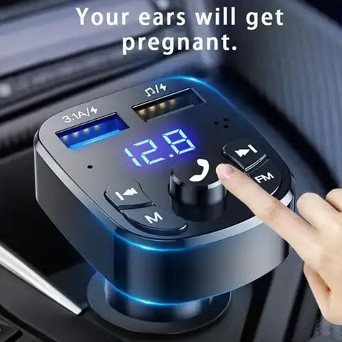 Автомобильный Bluetooth FM-прикуриватель, с 2-мя Usb-портами