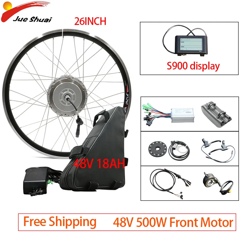 26INCH 48V18Ah S900 Bafang электрическое преобразование велосипедов комплект 48 в 500 Вт Ebike E Bike 8fun BAFANG 26''700C передний привод колеса комплект Bicicleta Electrica - Цвет: 26INCH 48V18Ah S900