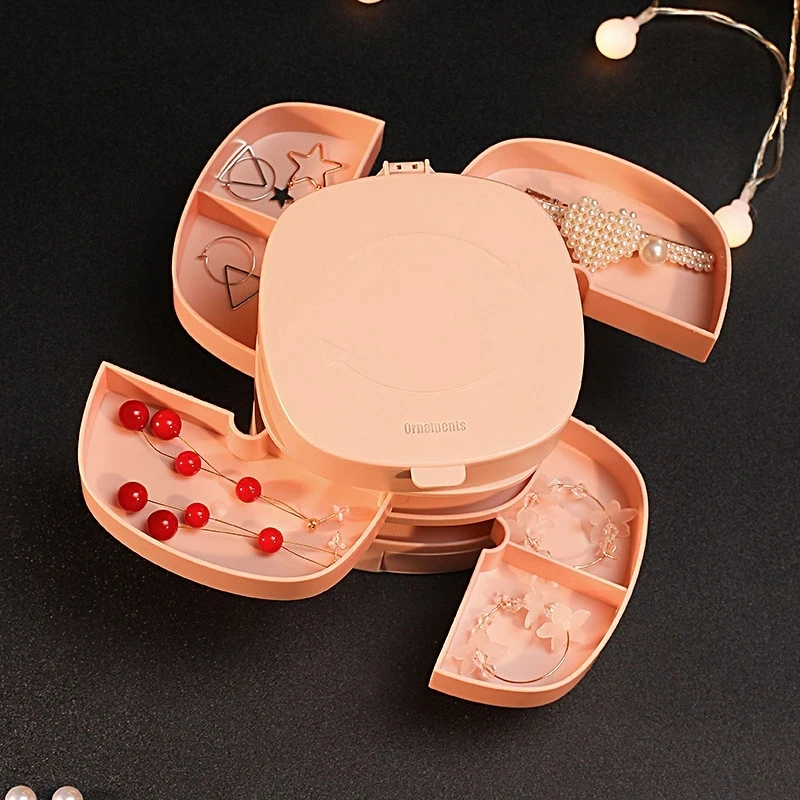

Multi-Layer Rotating Earrings Organizer Storage Box Women Jewelry Box Large Capacity Storage Container Birthday Gift For Women