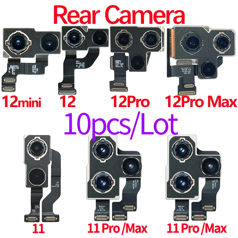 

10 шт./лот оригинальный X 11 Pro Max задняя камера гибкий кабель запасные части для iPhone 12 mini 12 Pro Max основной модуль камеры