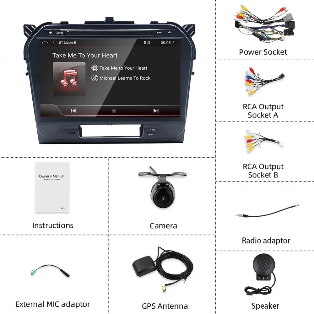 Автомобильный DVD плеер Android 10 0 для Suzuki Vitara 2015 2016 2017 GPS Радио Видео Мультимедиа