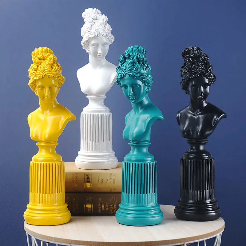 

European Creative Artwork Plaster Sculpture Resin Modern Home Decor Figurines Decoration Ornament Living Room Office Furnishings