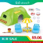 Мебель для кукольного домика в масштабе 1:12, миниатюра, палатка для пикника, Детская модель, лесное животное, семейный кролик, медведь, игрушки для девочек, подарки